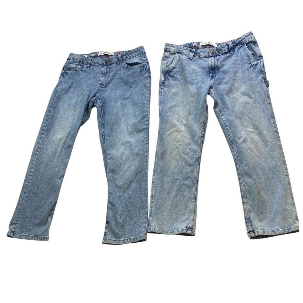 Bundle/Lot of 2 Artful Rebel Mens Jeans Athletic Fit/Carpenter 34x30 #296N